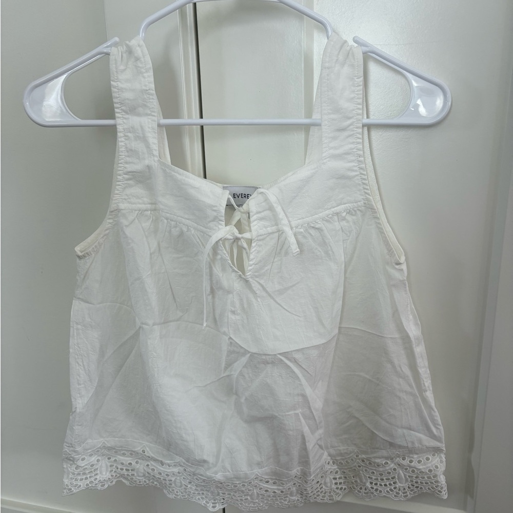 Evereve White Lace Detail Blouse
